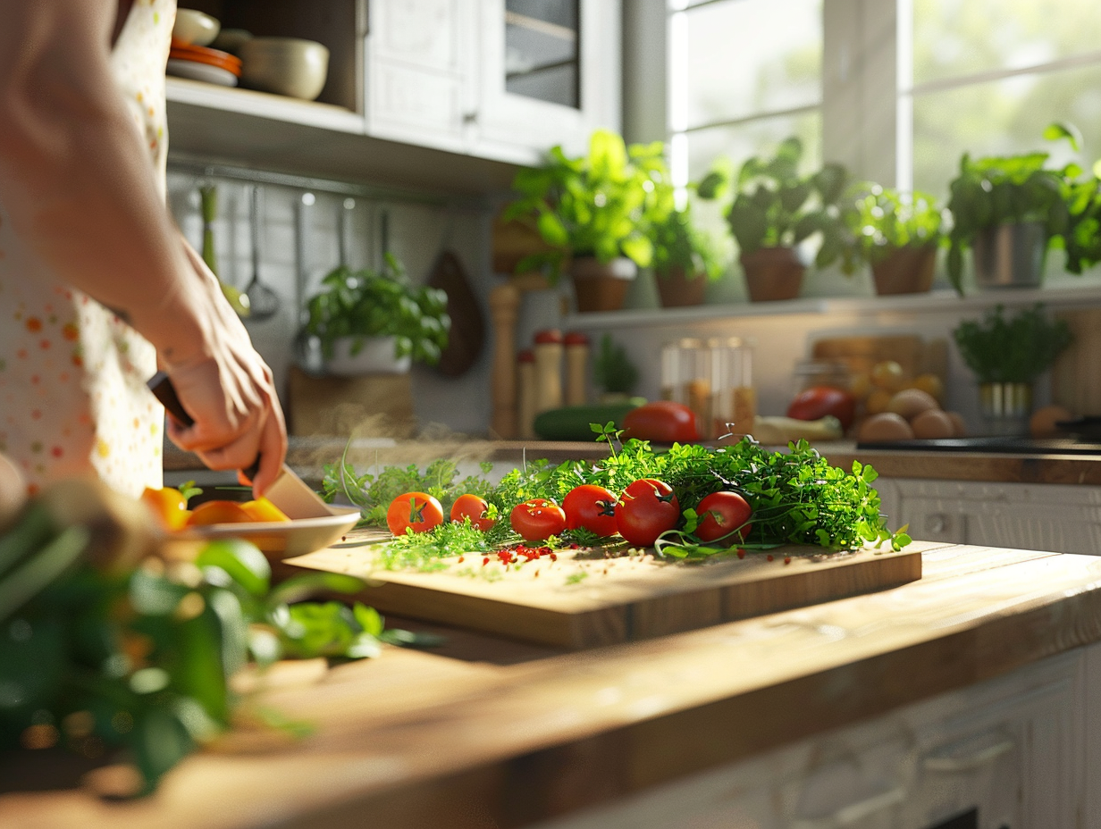 Приготування здорової їжі на кухні